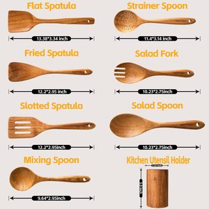 Bán buôn thiết kế sang trọng gỗ phụ kiện nhà bếp nấu ăn đồ dùng và các công cụ nhà bếp bằng gỗ Đồ dùng bộ - Product Image 2
