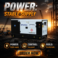 Générateur diesel Perkins 40KW/50KVA ATS super silencieux, moteur Perkins, générateur diesel 230/400V refroidi par eau, puissance de secours