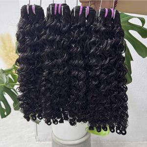 Paquetes de cabello virgen crudo camboyano vietnamita de 20 pulgadas Color natural 100% cabello humano estilo de cabello rizado birmano al agua - Product Image 1