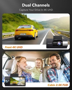 <span class=keywords><strong>Cam</strong></span>éra embarquée triple Wolfbox Distributor I17 4K, enregistreur de conduite avant et intérieur, boîte noire de voiture avec vision nocturne HD - Product Image 2