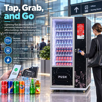 Distributeur automatique de boissons personnalisé avec écran tactile de 18,5 pouces et étagères réglables sur 6 niveaux pour boissons énergisantes