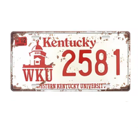 Plaque d'immatriculation antique en métal rectangulaire, en fer embossé, décoration murale vintage en fer pour la maison, ornement mural en fer UV