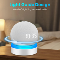 Support de bureau pour Echo Dot 4e/5e génération avec organisateur USB-C, éclairage LED RGB et fonction téléphone pour home cinéma (support uniquement)