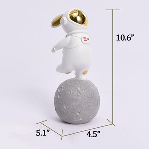 Lively <span class=keywords><strong>Chubby</strong></span> Pedal Luna Conejo Astronauta Artesanía Decoración Dormitorio Regalo Escultura de resina - Product Image 6