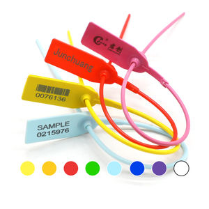 JCPS003 контейнер одноразовый пластиковый уплотнитель с пользовательским логотипом лазерный штрих-код тянуть плотный контейнер безопасности Пластиковые замки уплотнения - Product Image 5