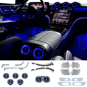 Kit d'éclairage d'ambiance 64 couleurs pour Mercedes-Benz Classe C (W206) 2022-2025 – Accessoires de couvercles de haut-parleurs de sortie d'air (lot de 5) – Amélioration - Product Image 1