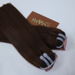 Extensiones de trama de cabello humano Remy de alta calidad, paquetes de cabello de color marrón liso natural para mujeres - Product Image 2