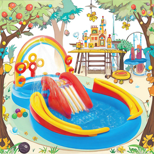 Arroseur gonflable arc-en-ciel pour enfants <span class=keywords><strong>piscine</strong></span> <span class=keywords><strong>toboggan</strong></span> parc aquatique gonflable fête jouer anneau lancer jeu jouets centre de jeu d'eau - Product Image 3