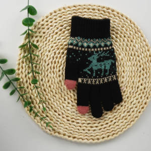 Mùa đông ấm áp bóng đá ma thuật Găng tay in Acrylic găng tay cho trẻ em hàng ngày đi xe đạp trượt tuyết thể thao Jacquard phong cách sử dụng ngoài trời - Product Image 5