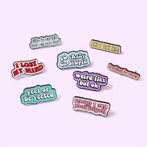 GO Crazy Love adalah mudah Lapel Pin kustom menyenangkan kutipan logam lucu Enamel Pin lencana Pria Wanita perhiasan aksesoris hadiah - Product Image 4