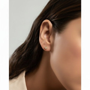 Mini Boucles d'Oreilles Cœur Tendance Style Religieux Plaqué Rhodium Or Jaune 10k Or Jaune 14k Zircon Perle Vendues Individuellement - Product Image 1