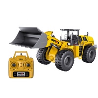 Huina 1583 1/14 22CH RC Grúa Cargadora Bulldozer Camión de Control Remoto con Cucharón de Ingeniería