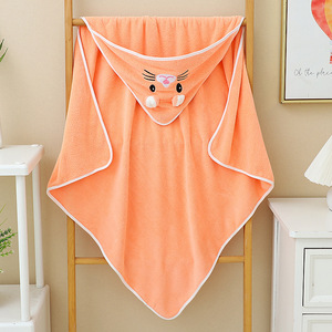 Accepter le logo personnalisé ensemble de couvertures de réception pour bébé sweat à capuche pour nouveau-né serviettes en molleton corail couverture serviette à capuche pour nouveau-né - Product Image 3
