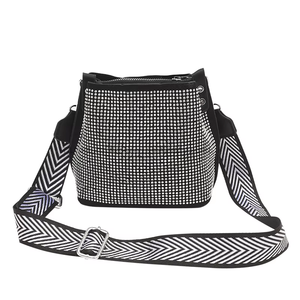 Sac à main de créateur neuf avec strass, sac bandoulière couleur unie avec fine sangle, sacs à main pour femmes, sac seau Tanjing - Product Image 1
