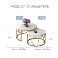 Tables d'appoint de luxe pour salon, plateau en marbre, mobilier moderne personnalisable pour hôtel, ensemble de tables basses en métal avec rangement