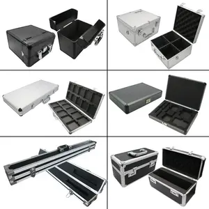 anpassbare größe hartschalen aluminium werkzeugkasten tragbar verschließbarer koffer aluminium-box aluminium-aufbewahrungsbox mit vorgeschnittem schaumstoff