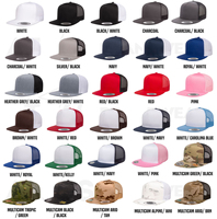 Y-P Ypoong 5-panel gestructureerde trucker pet met snapback sluiting, custom mesh achterkant met blad- en karakterontwerp, outdoor, unisex, volwassenen