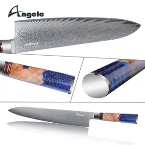 Conjunto de facas de chef damasco 2023, em aço AUS-10 japonês, com 67 camadas, faca de aço, faca de chef