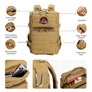 กระเป๋าเป้สะพายหลังอเนกประสงค์ Lupu ความจุขนาดใหญ่ สำหรับกิจกรรมกลางแจ้งของผู้ชาย  แบบยุทธวิธี  พร้อมระบบ Molle  กันน้ำ - Product Image 4