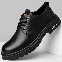 Chaussures en cuir pour hommes 2025 – Nouvelle collection printemps – Style britannique décontracté et professionnel – Semelle souple antidérapante et résistante à l'usure – Chaussures habillées pour hommes