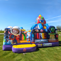 Aire de jeux gonflable amusante, fusée spatiale, château gonflable avec toboggan, aire de jeux combinée pour enfants