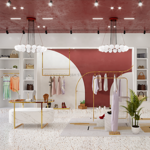 Moderno portatile stile semplice <span class=keywords><strong>boutique</strong></span> stand di abbigliamento espositore in acciaio indumento espositore design vestiti negozio di mobili - Product Image 1