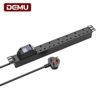 Bloc d'alimentation PDU 1U 19 pouces, multiprise de rack, 6 prises UK BS1363 13A 2P avec disjoncteur MCB, homologué UKCA