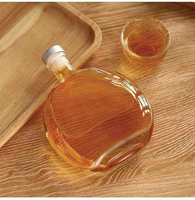 Vente en gros de bouteilles en verre sphériques transparentes de 250 ml et 500 ml pour jus/bière/boissons/alcool avec couvercles