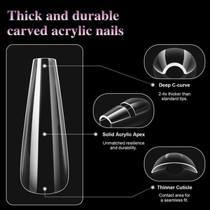 Patchs à ongles trapézoïdaux longs très demandés, exclusifs pour salons de manucure, capsules d'ongles entièrement couvrantes, vente en gros - Product Image 3