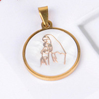 Colliers à pendentif en acier inoxydable 3D, arbre de la vie religieuse, croix, Saint Maria, motif d'image, coquille