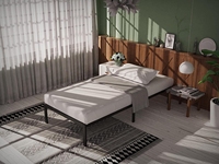 Lit simple en fer moderne et simple, très vendu, pour chambre d'enfant, dortoir scolaire, mobilier.