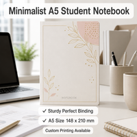 Carnet de notes minimaliste personnalisé A5, reliure parfaite, couverture mate douce, design à points, pour l'école, le bureau, l'écriture, les étudiants