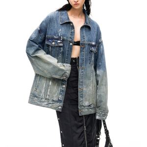 Chaquetas Vaqueras Personalizadas con Lavado Desgastado para Mujer, Algodón de Alta Calidad, Estilo Boyfriend Vintage, Abrigo para Mujer - Product Image 2