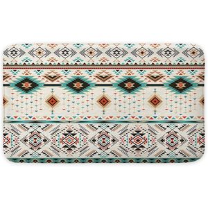 Alfombrillas de baño étnicas del sudoeste azteca Navajo American Tribal Vintage alfombras de baño antideslizantes Boho abstracto Triangular geométrico - Product Image 2