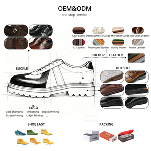 OEM Custom British-Style Color-Block <b>Platform</b> <b>Oxford</b> Shoes for Men Top-Grain Cowhide Business Commute and Casual Footwear - Product Image 4