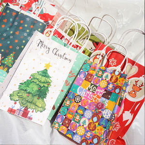 Bolsa de papel de Navidad Bolsa de papel personalizada Embalaje Bolsa de regalo de papel de compras de Navidad Kraft - Product Image 4