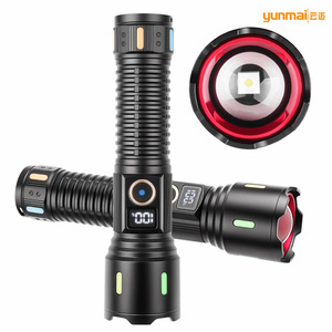 ยุนมัยไฟฉายแบบชาร์จไฟได้แบบสองหัว 2500mAh LED แสงสีขาวจอแสดงผลดิจิตอลประเภทซีชาร์จไฟฉายยุทธวิธีระยะไกล - Product Image 1