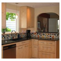 Meuble de cuisine moderne Shaker en bois massif et placage de contreplaqué avec évier et crédence, écologique, personnalisable, design modulaire