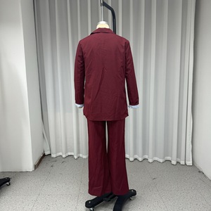 Costume décontracté pour femmes, col à revers, couleur unie, ensemble 2 pièces, tendance - Product Image 6