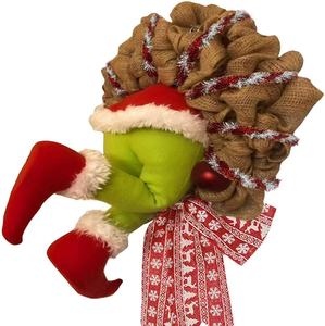 Jambes d'elfe vertes et duveteuses pour sapin <span class=keywords><strong>de</strong></span> Noël, style Grinch fantaisiste, ornement en forme <span class=keywords><strong>de</strong></span> jambes rembourrées, accessoires amusants pour fêtes <span class=keywords><strong>de</strong></span> fin d'année - Product Image 3