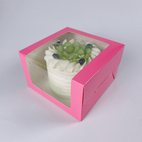 Boîte cadeau personnalisée pour cupcakes en papier alimentaire avec logo Sunshine, boîte à gâteaux personnalisée avec fenêtre en PVC