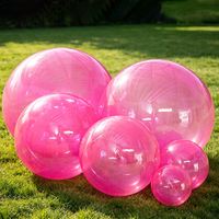 Boule gonflable géante irisée transparente avec lumières, ballon transparent pour décoration de mariage, festival, exposition commerciale sur herbe