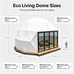 Tente dôme géodésique de luxe transparente en PVC de 6m, 7m, 8m, sur mesure, grande tente dôme de luxe pour camping, fêtes et événements - Product Image 6