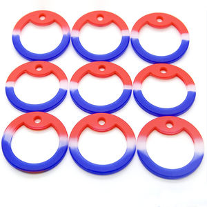 WS06 Bolsa de 100 piezas EE. UU. Coloful Dog Tag Silenciador Rojo Blanco Azul Silenciador de metal para etiquetado - Product Image 2