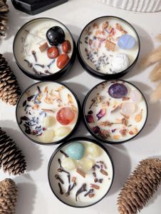 LANJO Modern Luxury Custom Crystals Scented <b>Candles</b> with Dried Flower Multi fragrance <b>candles</b> - Product Image 2