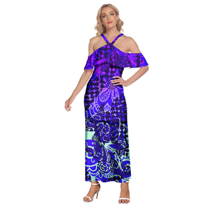 Robe à volants vêtements tribaux polynésiens Samoan Puletasi Tapa Samoan fleur imprimer personnalisé deux pièces robe ensemble femmes vêtements - Product Image 6