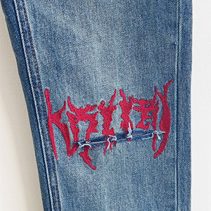 <span class=keywords><strong>Jeans</strong></span> da <span class=keywords><strong>Uomo</strong></span> di <span class=keywords><strong>Alta</strong></span> Qualità, Casual Vintage Strappati <span class=keywords><strong>Skinny</strong></span>, Ricamati, Effetto Usurato, Stile High Street, Vestibilità Slim - Product Image 3