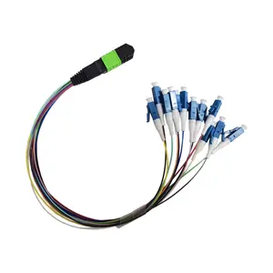 광섬유 MPO MTP 접속 코드 떠꺼머리 FTTX MPO 카세트 상자를 위한 싱글모드 마구 12 섬유 케이블