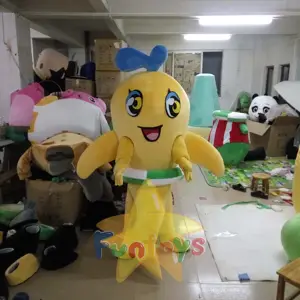 Funtoys cute yellow Adult Cartoon Cosplay Mascot Costume Fancy Dress Halloween Christmas Party Masquerade Anime Show