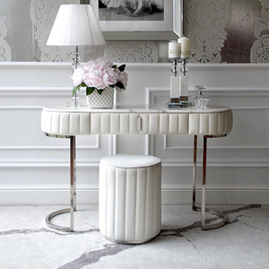 knee length dresses for ladies Flutrina Painted Dressing Table with LED Mirror - Bedroom Vanity main image 1